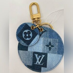 Louis Vuitton Monogram Denim and Red Leather Bag Charm